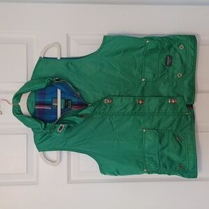 Lauren RL 0.67 Marine sailing vest, sz P/M, Kelly green, plaid lining